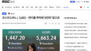 코스피 5,663 · 코스닥 662 폭락, 낙폭의 서막인가 반등의 조짐인가